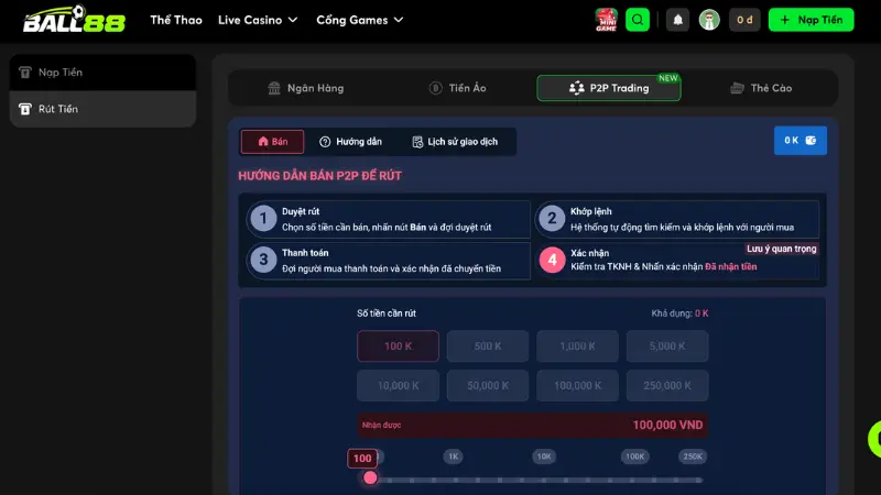 Hướng Dẫn Rút Tiền Ball88 Nhanh Chóng, An Toàn - Quy Trình Chuẩn Cho Newbie